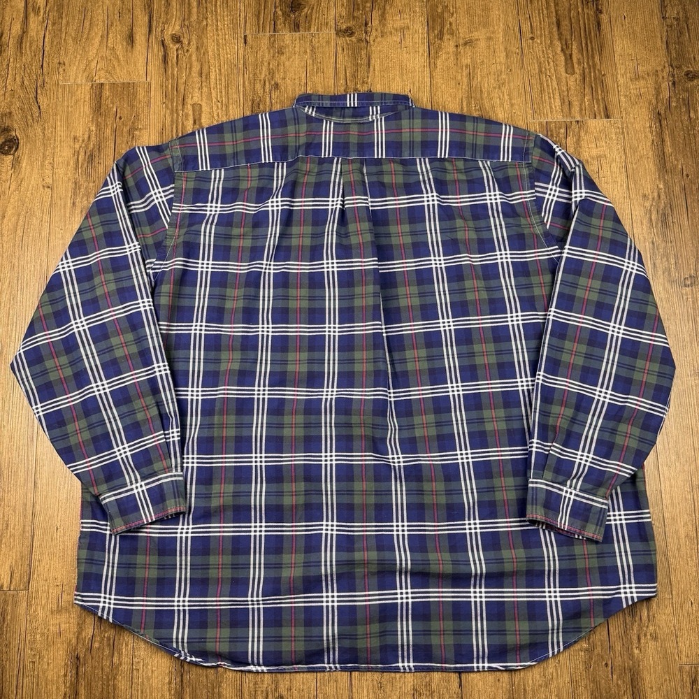 Ralph Lauren Shirt Mens 3xb Green Blue Red Plaid Oxford Flesh Pony Preppy Casual - Picture 11 of 12